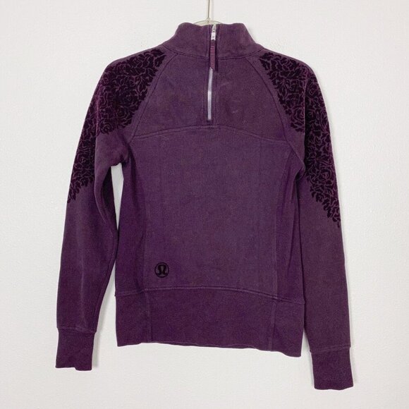Lululemon Floral Flock Pullover Mock Neck Velvet - Picture 2 of 11